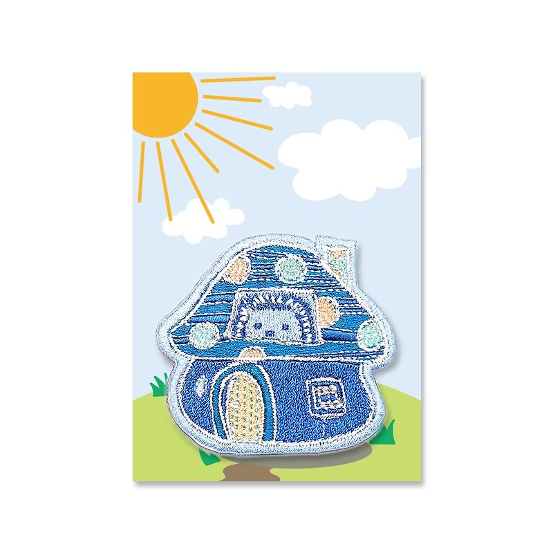 Exclusive design embroidery badge (secret small base) blue丨Wedding small things start school - เข็มกลัด - งานปัก สีน้ำเงิน