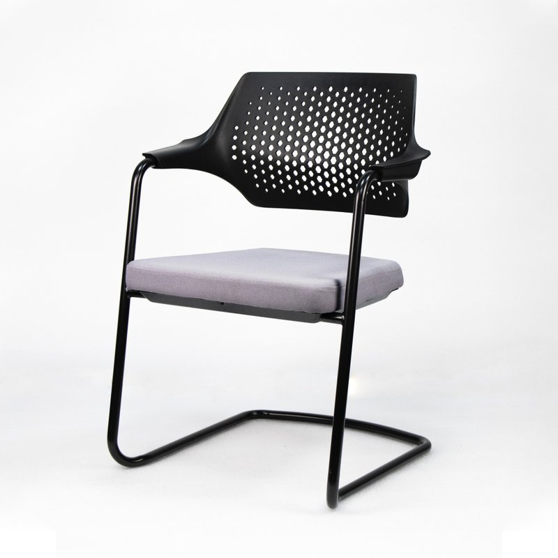 Mojo Bow Visitor Chair | Black Back x Multicolor Seat Cushion | Commercial Space - Chairs & Sofas - Other Metals Multicolor