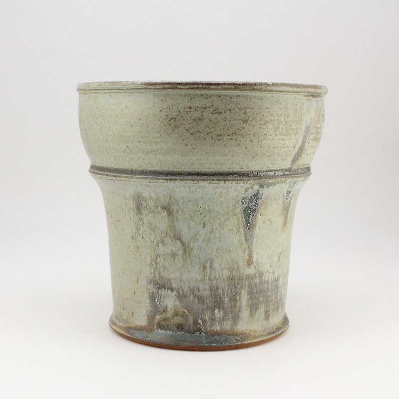 Ink Gray Series-Handmade Wood Planting Bowl Plant Bowl Flower Device Potted Flower Pot Planting - Pottery & Ceramics - Pottery Gray