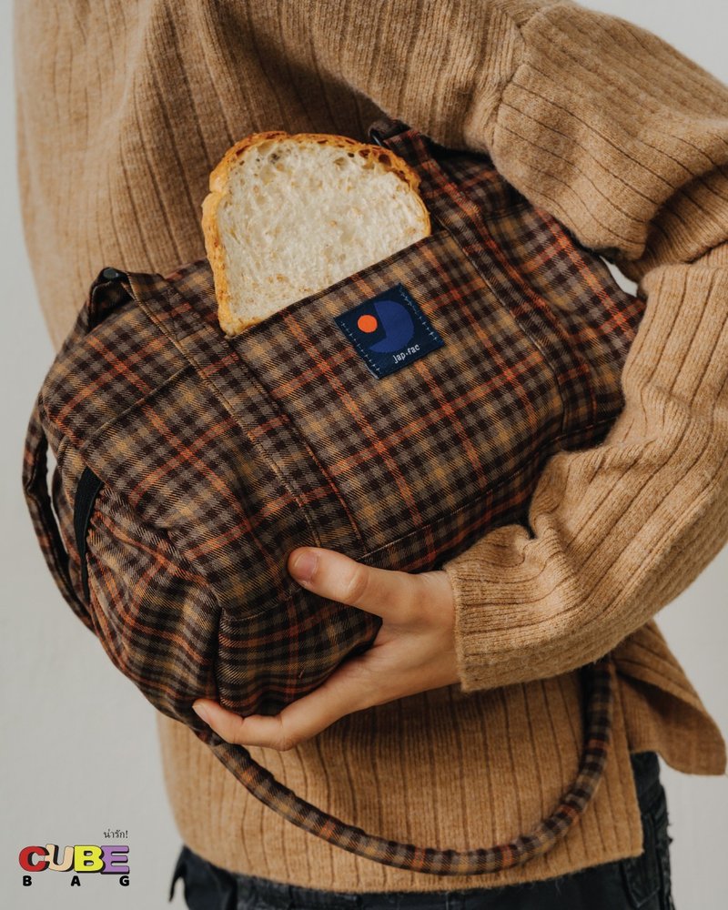 japfac CUBE Bag : Brownie Scott - 側背包/斜背包 - 其他材質 咖啡色