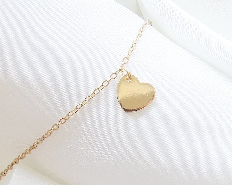 Heart Bracelet / Bracelet (Thin Chain) - Bracelets - Copper & Brass Gold
