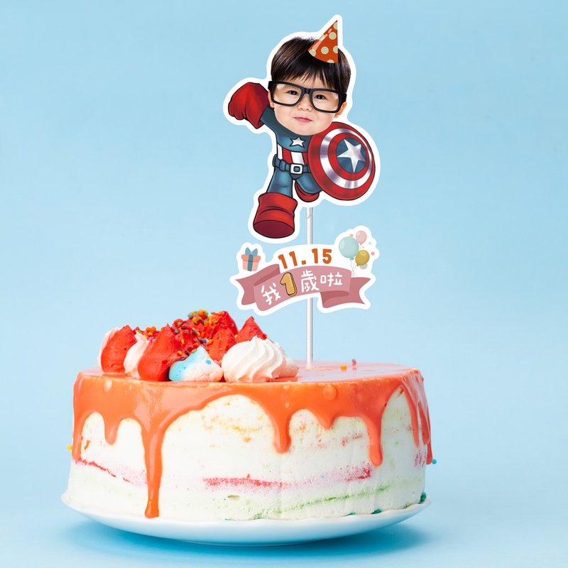 蛋糕插牌 點心插牌 英雄人物 生日立牌  生日用品 週歲派對 - 卡片/明信片 - 紙 白色
