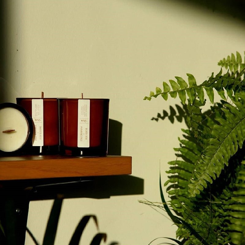 【福利展示品】英國 wxy Amber 木質燭芯蠟燭 (S) - 蠟燭/燭台 - 玻璃 咖啡色