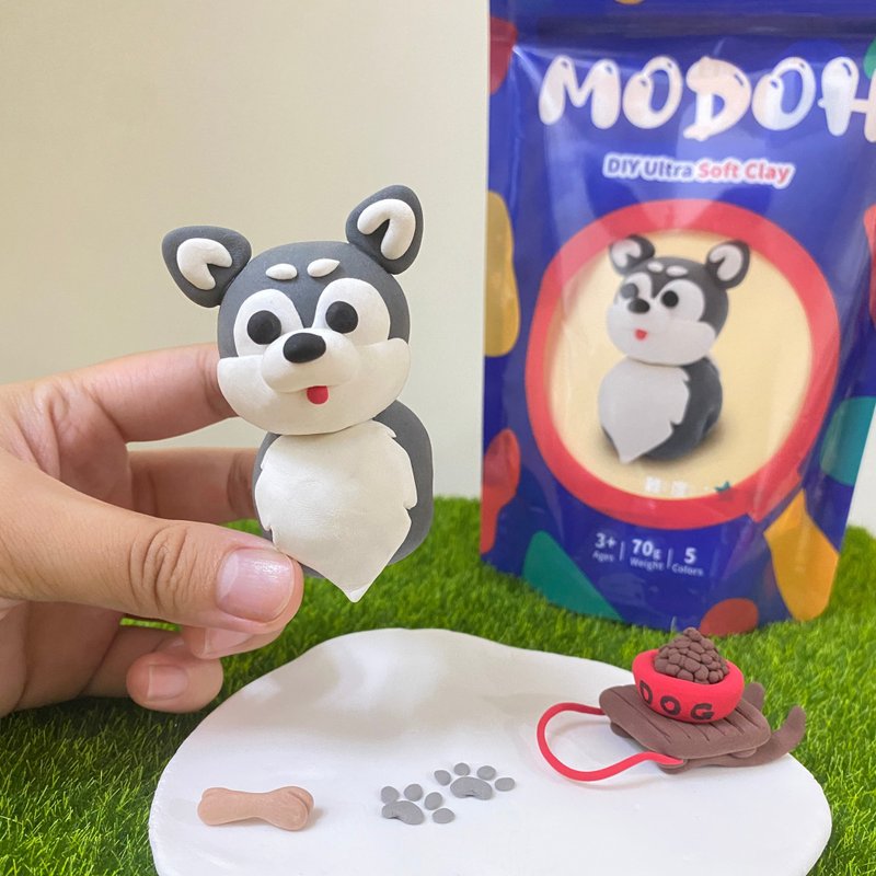 DIY handmade bag Mini small animals [Shiqi] Moduo single product ultra-light clay set - อื่นๆ - ดินเหนียว สีเทา