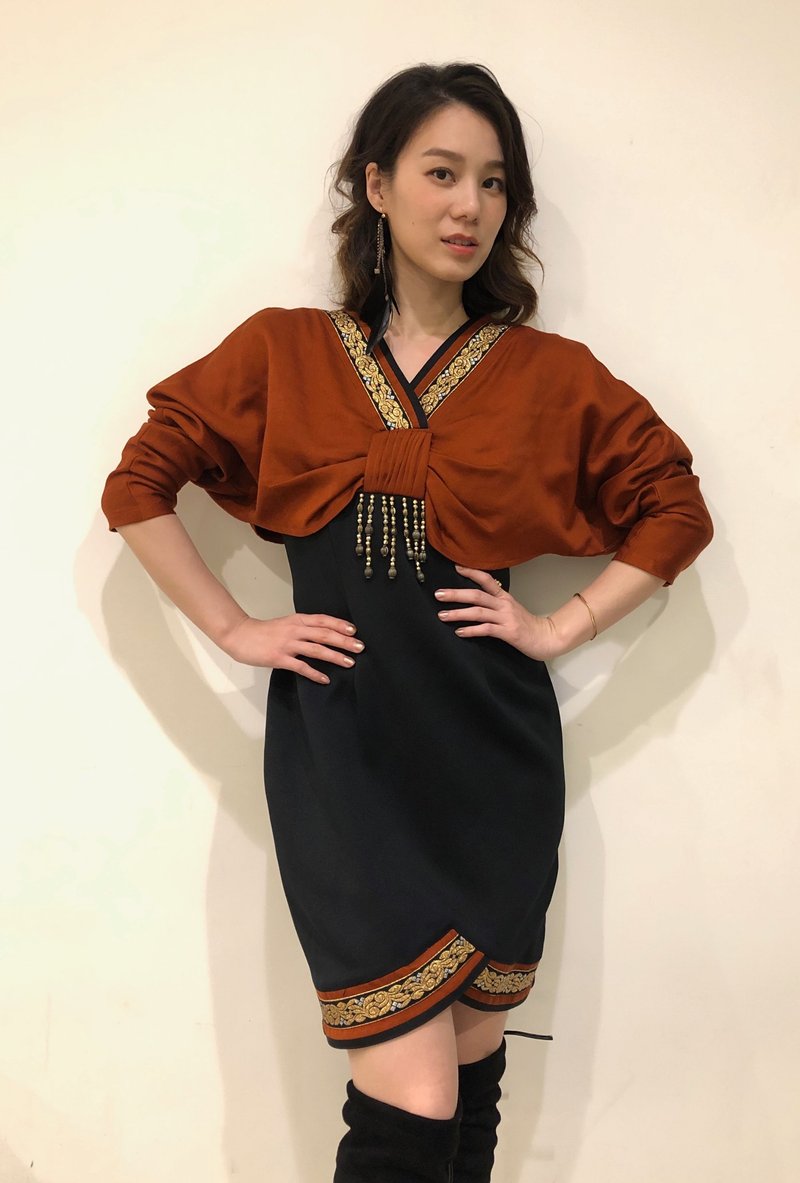 韓服風小墜飾洋裝 - 洋裝/連身裙 - 其他材質 