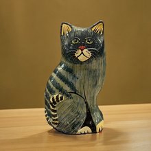 猫の置物 木製
