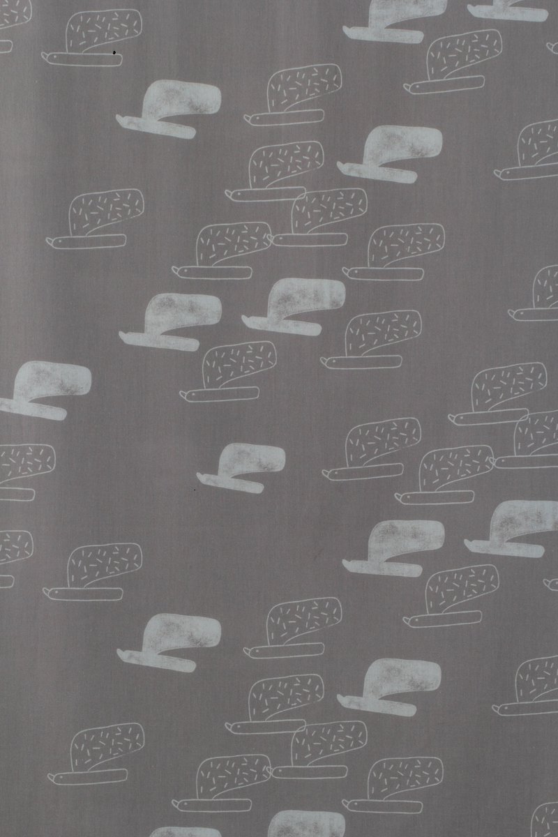 Life in Xmas × Eva Kaku Illustrator Fabric - Flying Bird (Grey) - อื่นๆ - ผ้าฝ้าย/ผ้าลินิน 