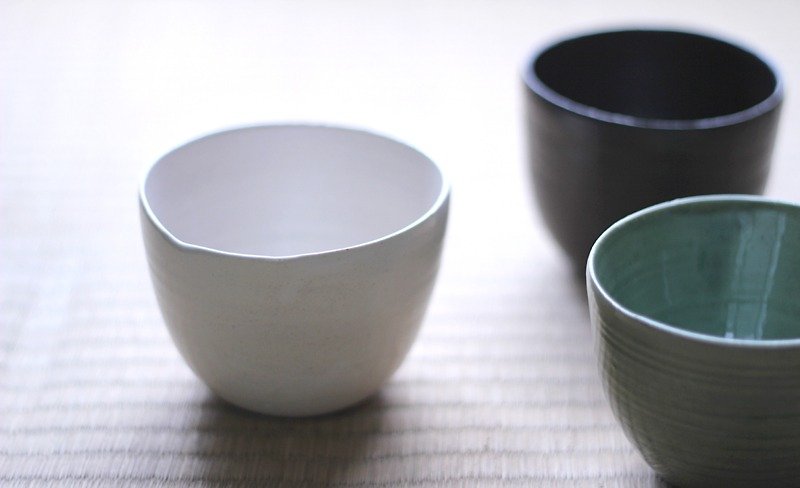Japanese tea bowl Ö white - ถ้วย - ดินเผา ขาว