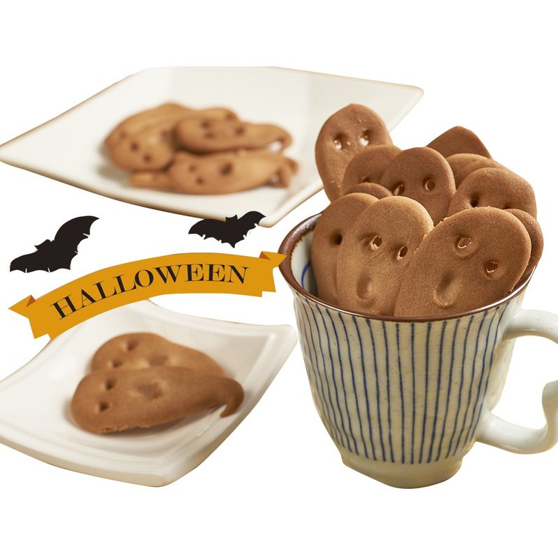 LS Handmade Dessert Halloween Cream Ghost Cookies x1 (70 pieces/bag) - คุกกี้ - วัสดุอื่นๆ 