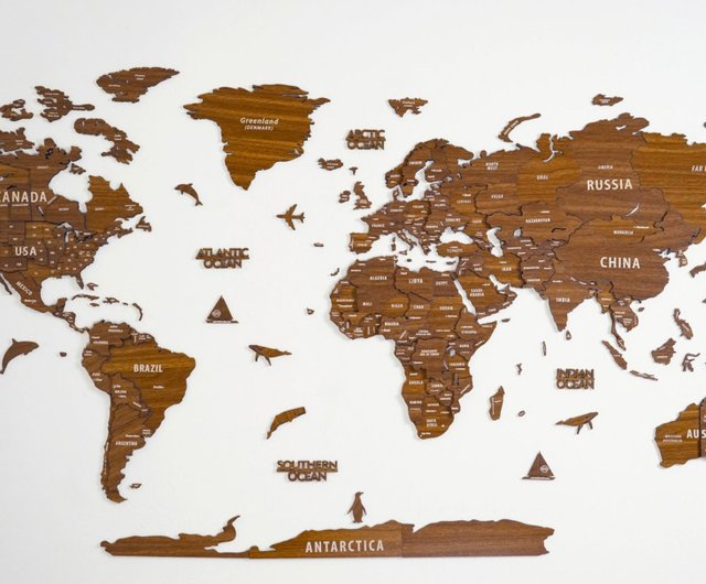 WALNUT, Wooden world map