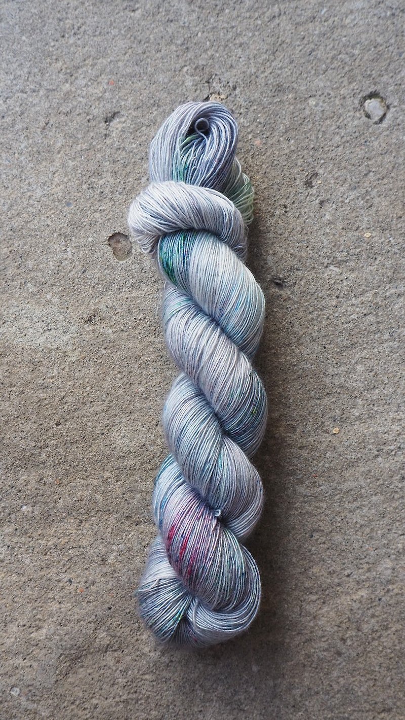 Hand dyed line. Lake light. (Ultra washed Merino/Silk/Single/Lace) - Knitting, Embroidery, Felted Wool & Sewing - Wool 