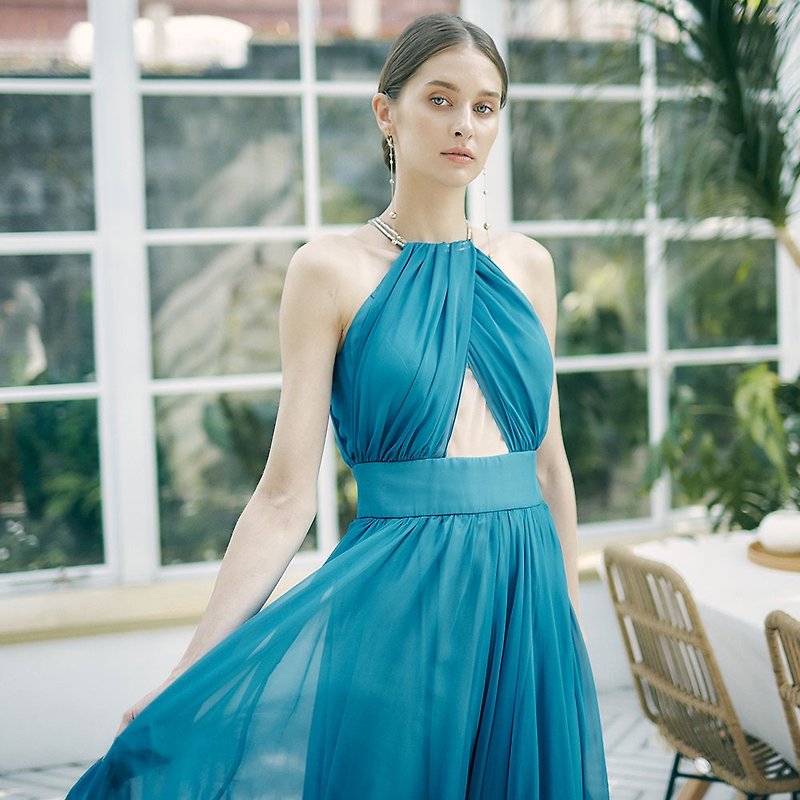 (Customized) Miranda waltz romantic banquet dress - Evening Dresses & Gowns - Polyester Blue