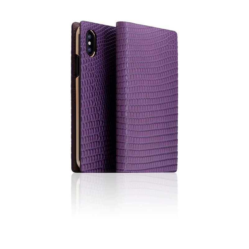 SLG Design iPhone Xs / X D3 ILL Classic Lizard Pattern Side Flip Leather Case - Phone Cases - Genuine Leather 