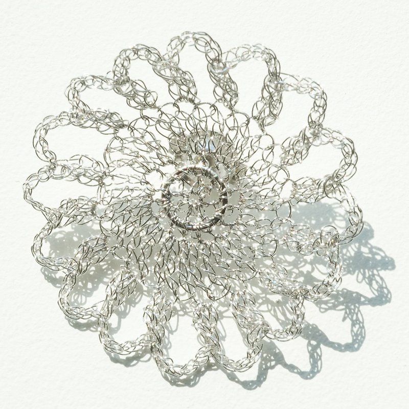Doily1 Brooch - Brooches - Other Metals Gray