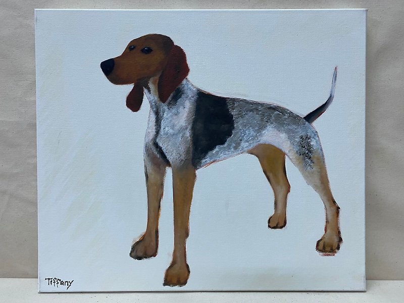 Customized/American and British Coonhound/Oil Painting/Art Decoration - โปสเตอร์ - ลินิน 