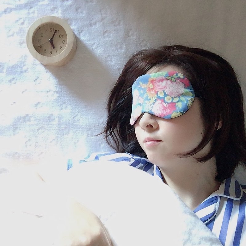 Magical Bouquet /Light Blue/sleep mask/liberty print - Eye Masks - Cotton & Hemp Blue