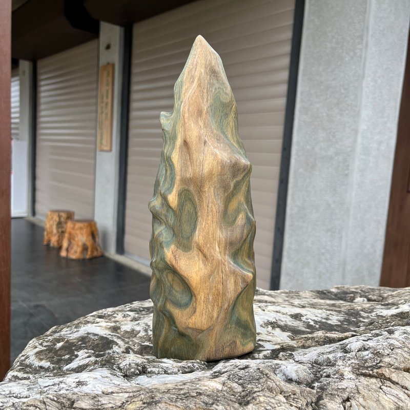 心山系列　原杰　綠檀擺件　山形藝品家飾擺件　小枯山水　雕刻件 - 擺飾/家飾品 - 木頭 綠色