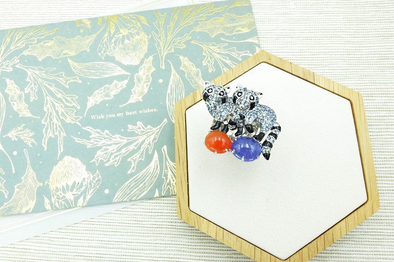 Animal shaped Gemstone color block design ring - General Rings - Semi-Precious Stones Multicolor