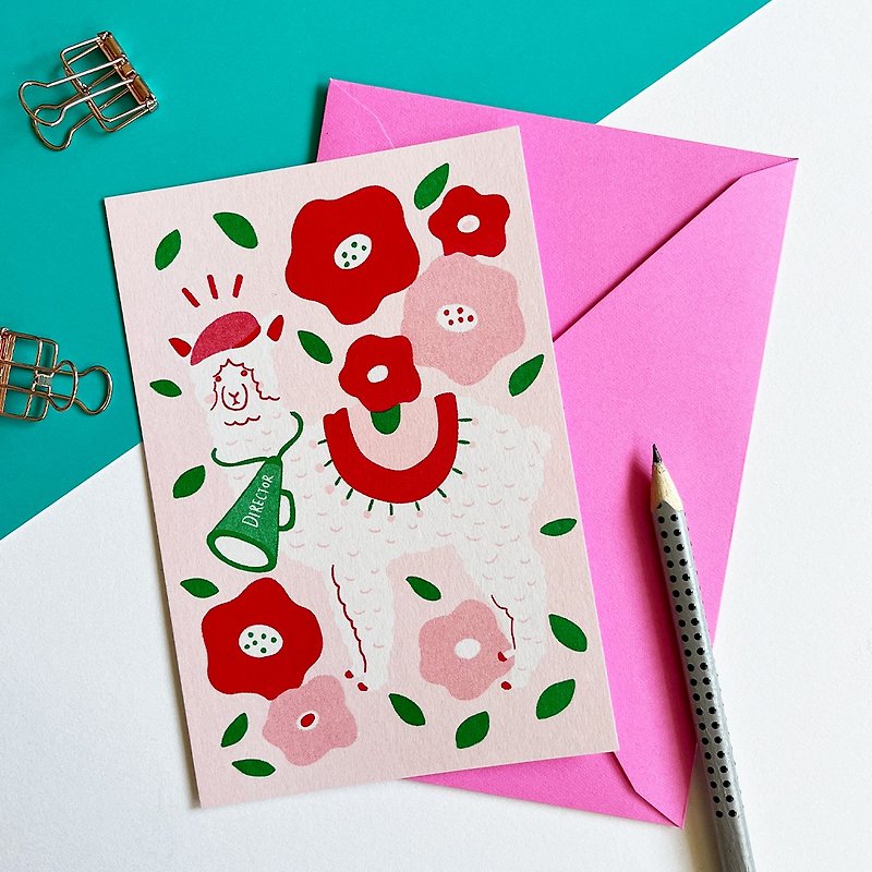 Greeting Card - Alpaca Director - Cards & Postcards - Paper Pink