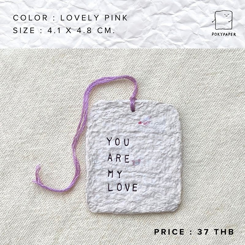 Tag/Card, tea bag shape, Lovely pink color - Other - Paper 