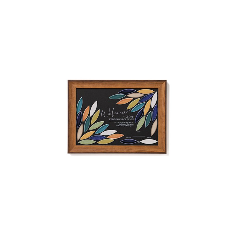 婚禮推薦葉片造型瓷磚簽名迎賓板 Welcome Tile Board - 相框/畫框 - 瓷 多色
