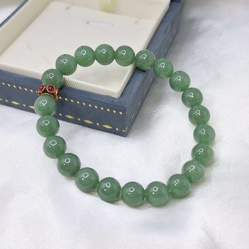 甜甜糖果色湖水綠手串 手珠 珠串 | 天然緬甸玉A貨翡翠 - 手鍊/手環 - 玉石 