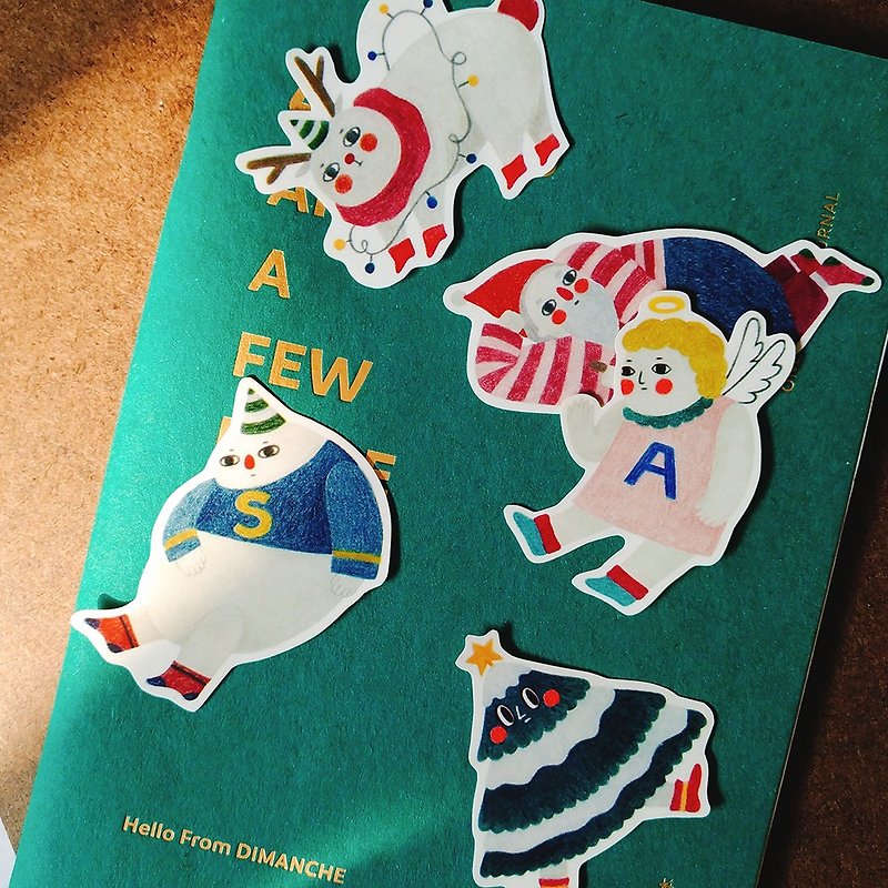 LAZY Christmas sticker set (5 in/waterproof) - สติกเกอร์ - กระดาษ 