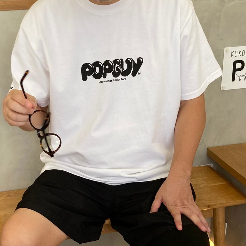 CultT Exclusive Design-[POPGUY] Japanese Loose Cut White Short Sleeve Tee (Adult/Medium) - Unisex Hoodies & T-Shirts - Cotton & Hemp White