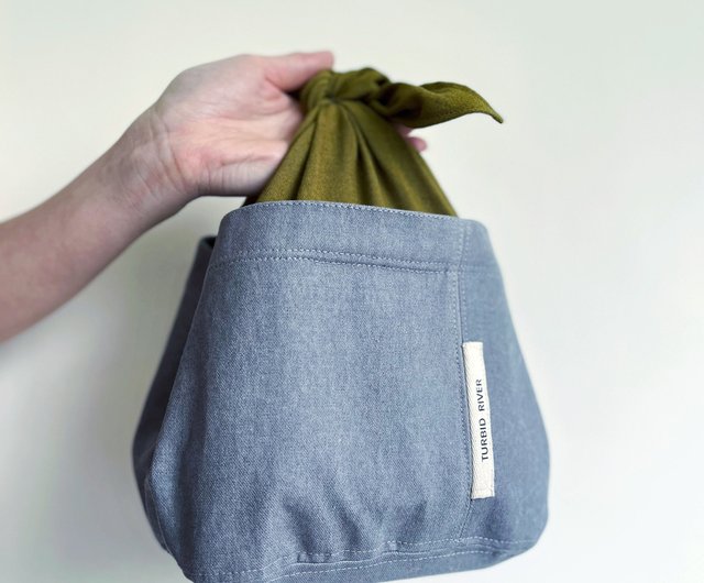 Super Handy Lace-Up Lunch Bag | Minimalist grey | Heavyweight