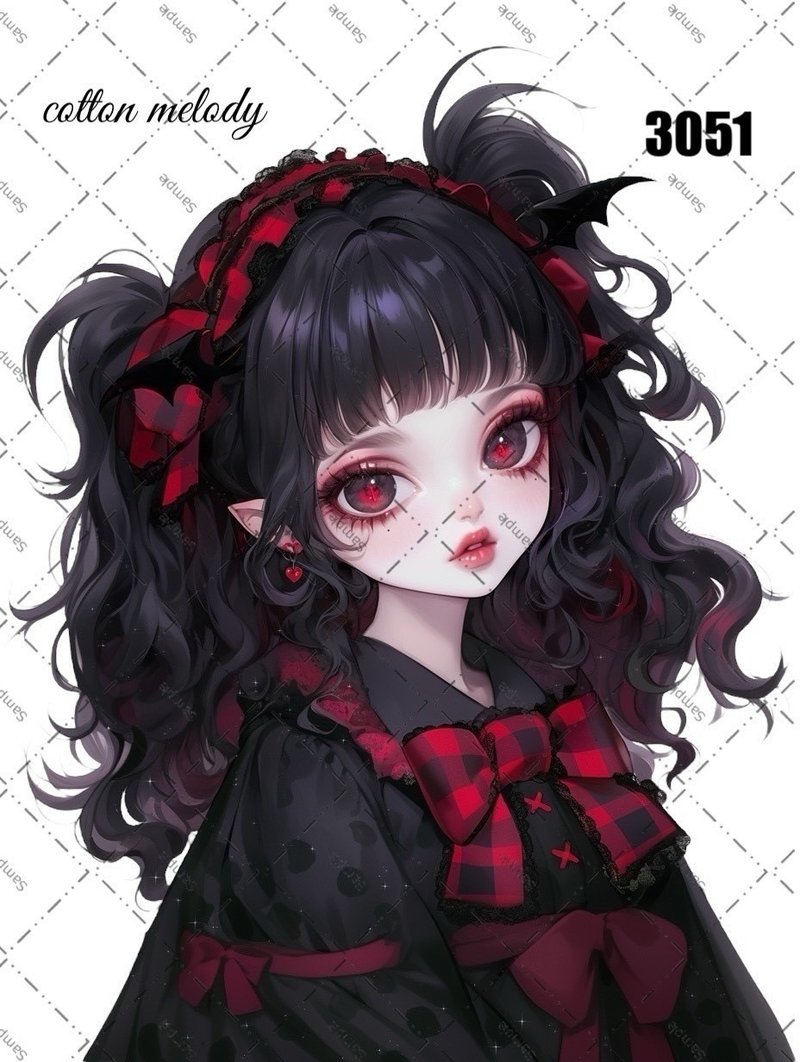 original sticker o.3051 人物ステッカー オリジナルステッカー cotton melody - 貼紙 - 紙 