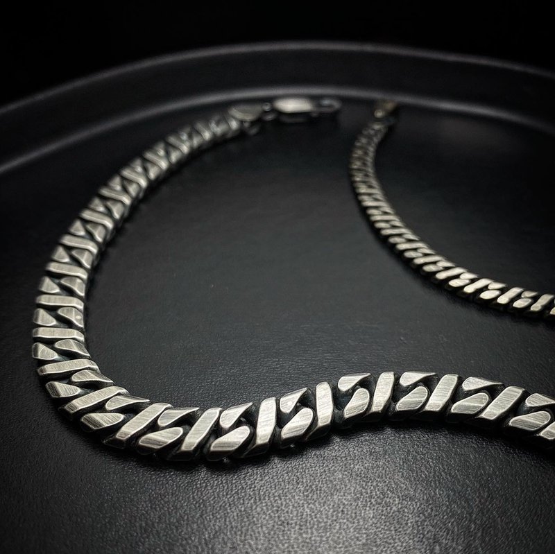 Sterling silver bracelet/Cuban chain/thick style - Bracelets - Sterling Silver Silver