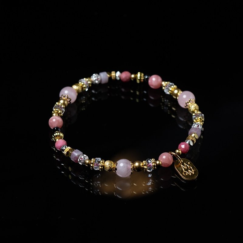 Fall in love with yourself // C1609 rose quartz rose Stone bracelet - Bracelets - Gemstone 