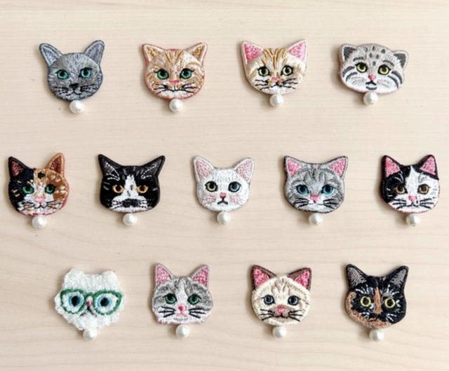 猫刺繍ブローチ CAT Embroidery Brooch - ショップ nyaigs ニャイグス