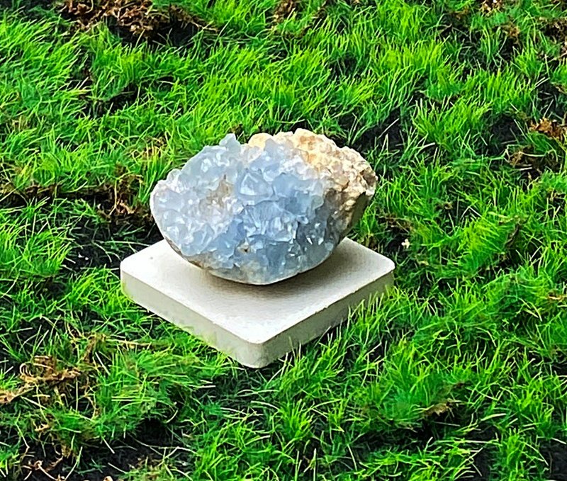 能量擺飾-天然能量原礦天青石簇 療癒 治癒  開運 快速出貨 - 擺飾/家飾品 - 水晶 藍色