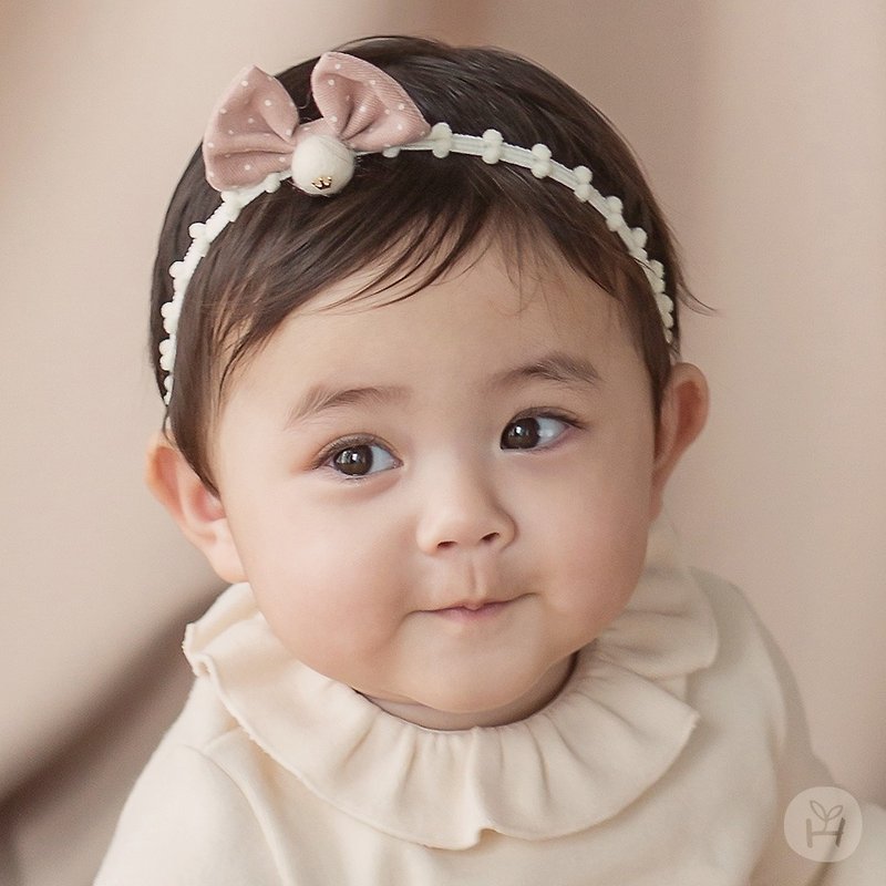 Happy Prince韓國製 Mizu蝴蝶結女嬰童髮帶 - 嬰兒帽/髮帶 - 棉．麻 粉紅色