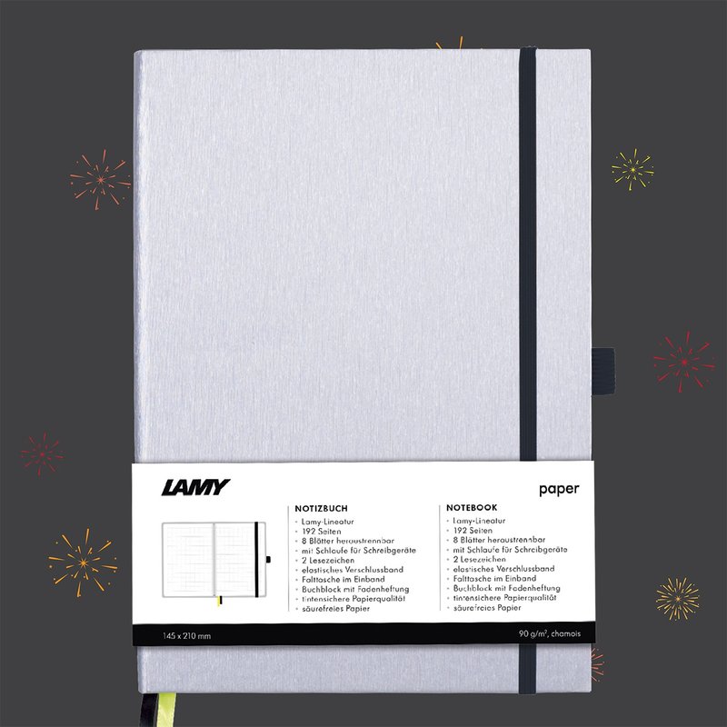 [Customized service] LAMY pen hard A6 notebook / notebook Stellar series Silver and black - สมุดบันทึก/สมุดปฏิทิน - กระดาษ สีม่วง