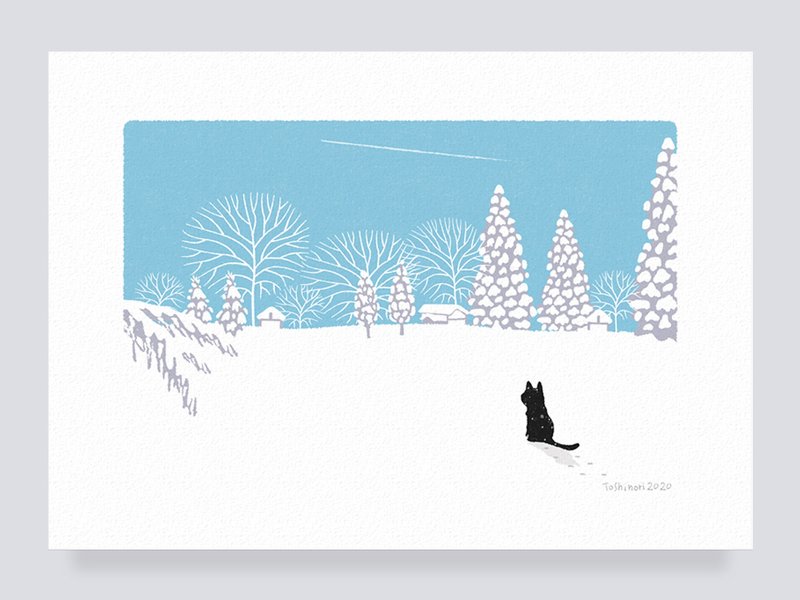 Art print / 01. Contrails in winter (A4.A3.A2 size)   free shipping - Posters - Paper Blue