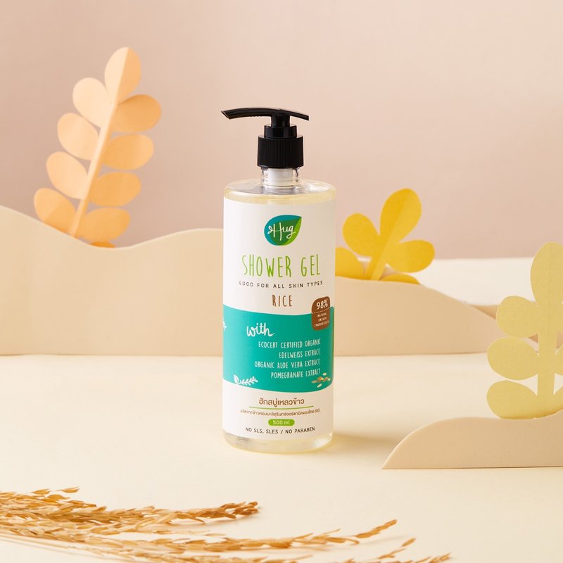 HUG Shower Gel Rice with 98% Natural Ingredients 500ml - 沐浴乳/沐浴用品 - 其他材質 多色