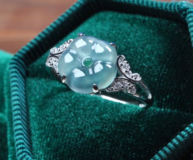 本翡翠、純天然A貨ラベンダーリング 〜12.5