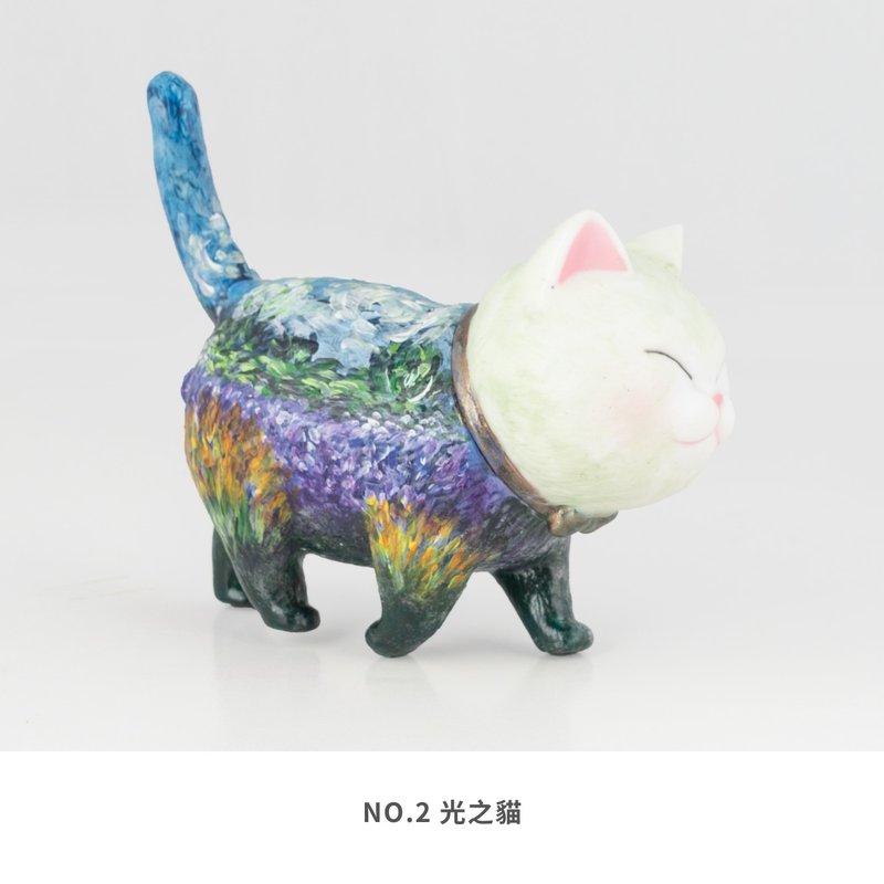 名畫水彩手繪貓咪公仔【花園系列】 - 擺飾/家飾品 - 塑膠 多色