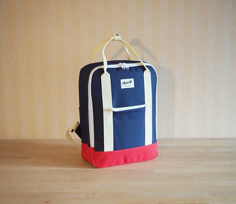BACKPACK Navy / Red / Beige - 後背包/背包/書包 - 聚酯纖維 藍色