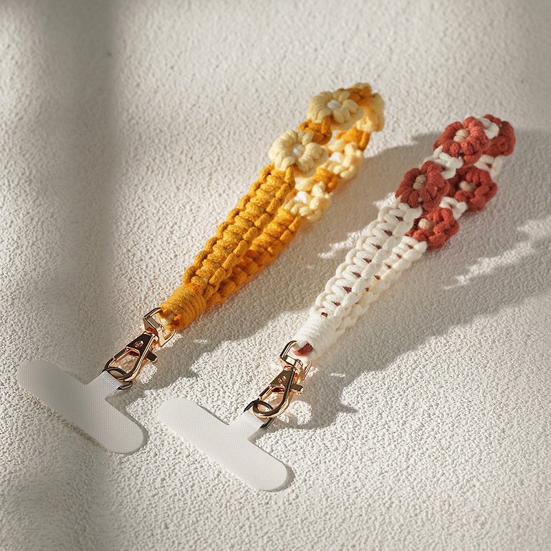 Hand braided floral wrist rope - Phone Accessories - Cotton & Hemp 