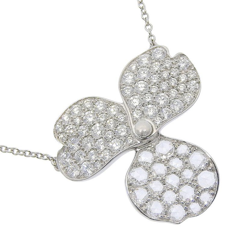 【日本直送】ティファニー TIFFANY&Co. ペーパーフラワー ネックレス ラージ Pt950プラチナ×ダイヤモンド フラワー 約5.3g 【中古】 - 項鍊 - 貴金屬 銀色