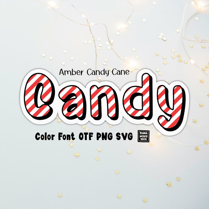 Amber Candy Cane OTF PNG SVG - 字體設計 - 其他材質 