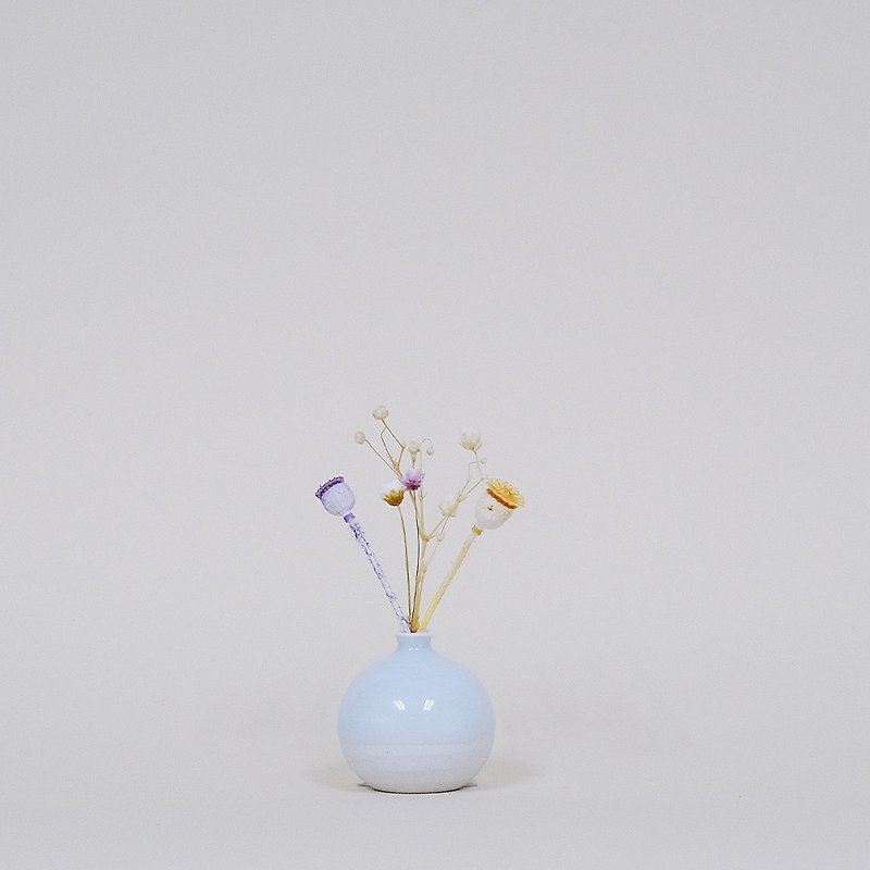 Handmade Ceramic Mini Vase - light turquoise - เซรามิก - ดินเผา สีน้ำเงิน