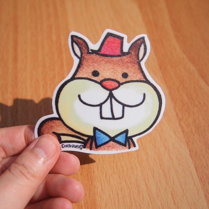 Waterproof Sticker-Tooth Squirrel - Stickers - Paper Multicolor