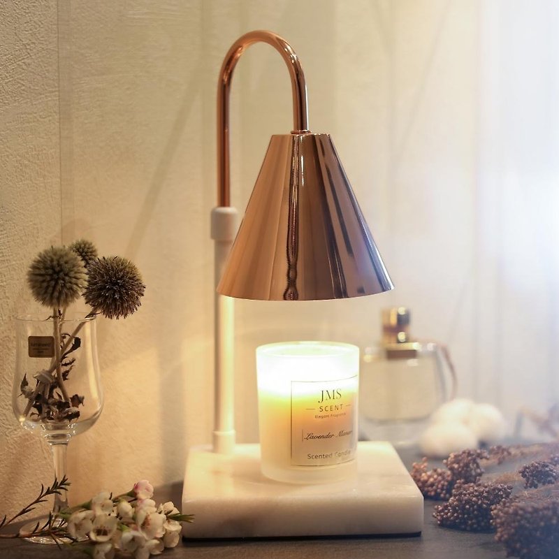 JMScent Wax lamp light luxury marble melting candle lamp lifting timing dimming scented candle warming lamp - เทียน/เชิงเทียน - วัสดุอื่นๆ 