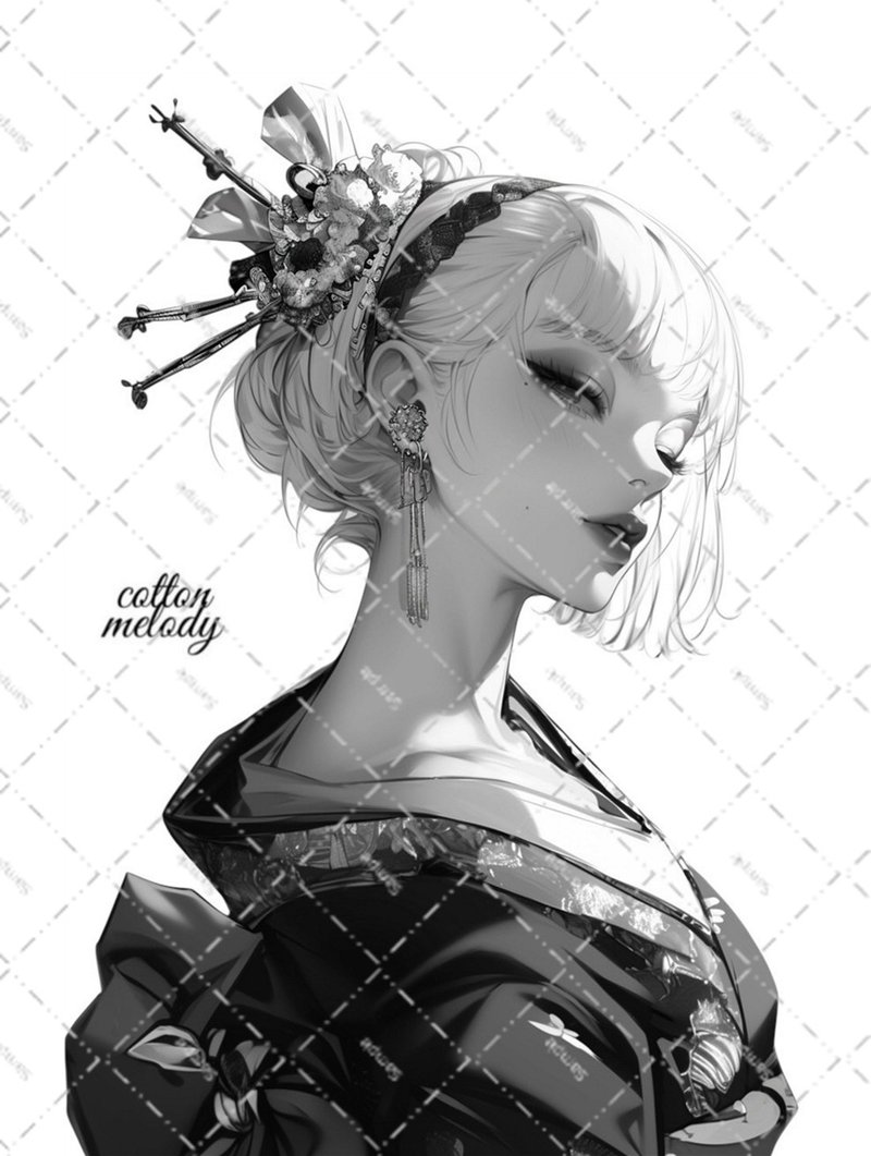 original sticker no.5773 人物ステッカー オリジナルステッカー 人物ステッカー 女の子ステッカー オリジナル人物ステッカー - 貼紙 - 紙 