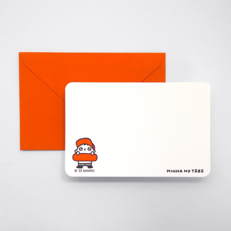 sanrio letterpress mini card - minna no tabo - การ์ด/โปสการ์ด - กระดาษ สีส้ม