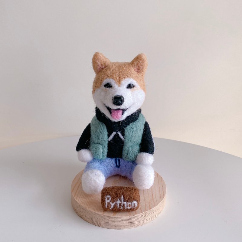 Wool felt for pet wearing clothes and sitting position - 15CM/decoration/business card holder/uniform/customized - Custom Pillows & Accessories - Wool 